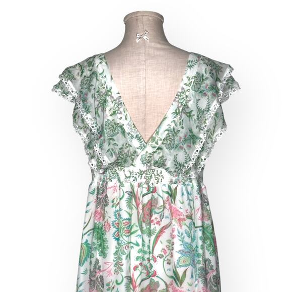 HOUSE OF HARLOW PaisleyTiered Maxi Dress Fairy Beach Boho V-Back Cottagecore - Picture 10 of 13